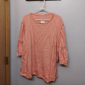 Z Avenue USA Plus Size Pink Long Sleeve Shirt NWT
